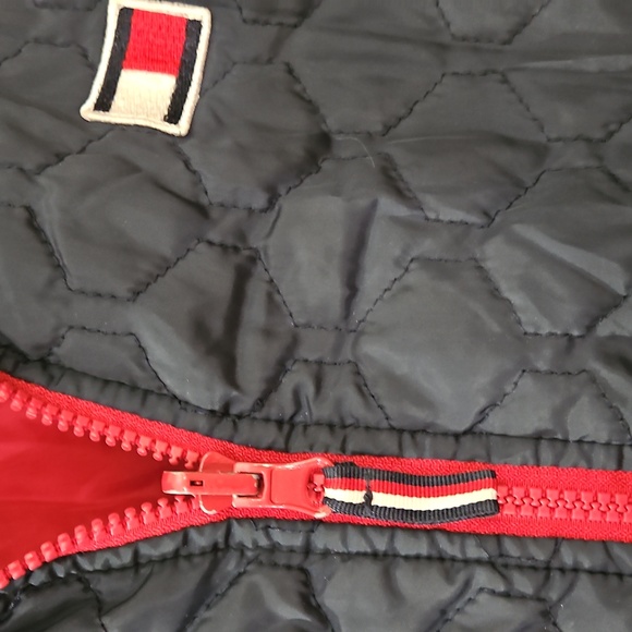 Tommy Hilfiger Blue Red Full Zip Quilted Womens Puffer Jacket Sz Med - Picture 2 of 10